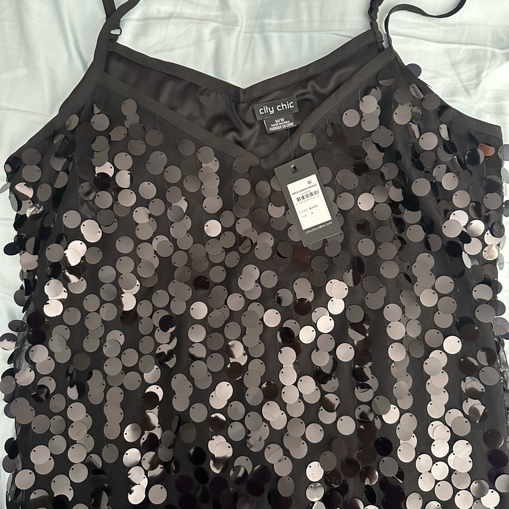 City chic Sequin Groove Dress Black, size 18, “M” in city chic sizes - Picture 2 of 10